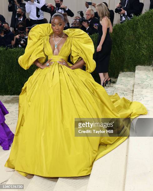 Normani Kordei Hamilton attends the 2021 Met Gala benefit "In America: A Lexicon of Fashion" at Metropolitan Museum of Art on September 13, 2021 in...