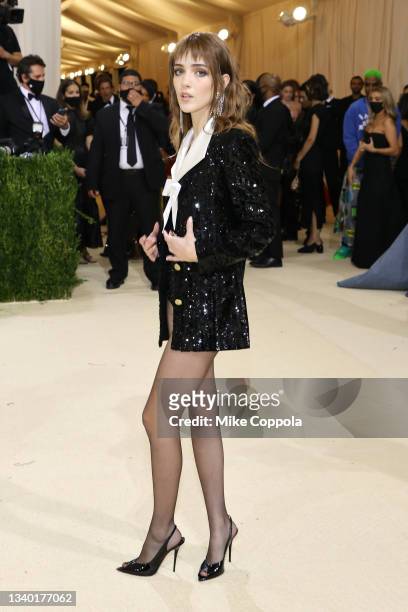 Talia Ryder attends The 2021 Met Gala Celebrating In America: A Lexicon Of Fashion at Metropolitan Museum of Art on September 13, 2021 in New York...
