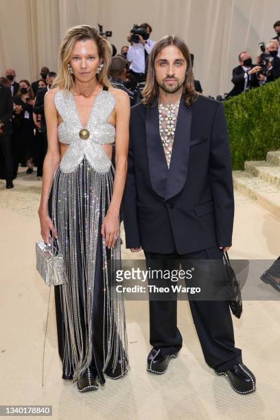 Beckett Fogg and Piotrek Panszczyk Burke attends The 2021 Met Gala Celebrating In America: A Lexicon Of Fashion at Metropolitan Museum of Art on...