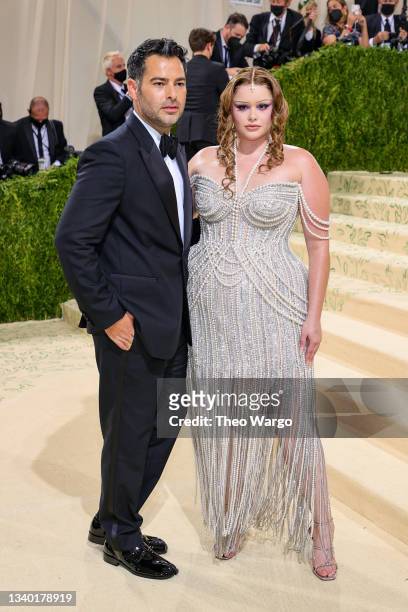Barbie Ferreira and Jonathan Simkha attend The 2021 Met Gala Celebrating In America: A Lexicon Of Fashion at Metropolitan Museum of Art on September...