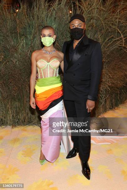 Jordan Alexander and Christopher John Rogers attend the The 2021 Met Gala Celebrating In America: A Lexicon Of Fashion at Metropolitan Museum of Art...