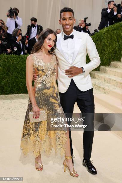 Felix Auger Aliassime and guest attend The 2021 Met Gala Celebrating In America: A Lexicon Of Fashion at Metropolitan Museum of Art on September 13,...