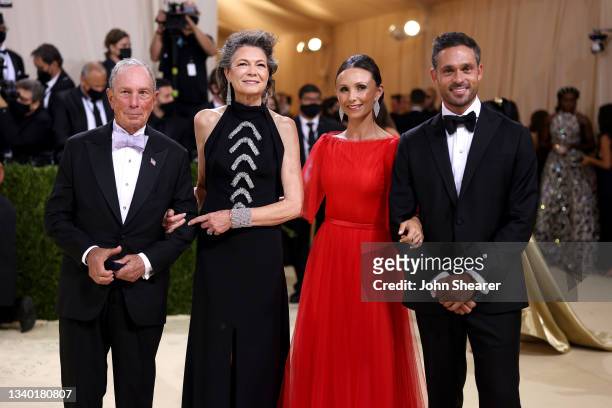 Michael Bloomberg, Diana Taylor, Georgina Bloomberg and Justin Waterman attend The 2021 Met Gala Celebrating In America: A Lexicon Of Fashion at...