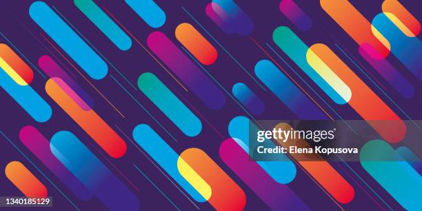 geometric gradient colored abstract background. 2d eps 10 illustration for application, website, presentation or design - futuristic interface round stock illustrations