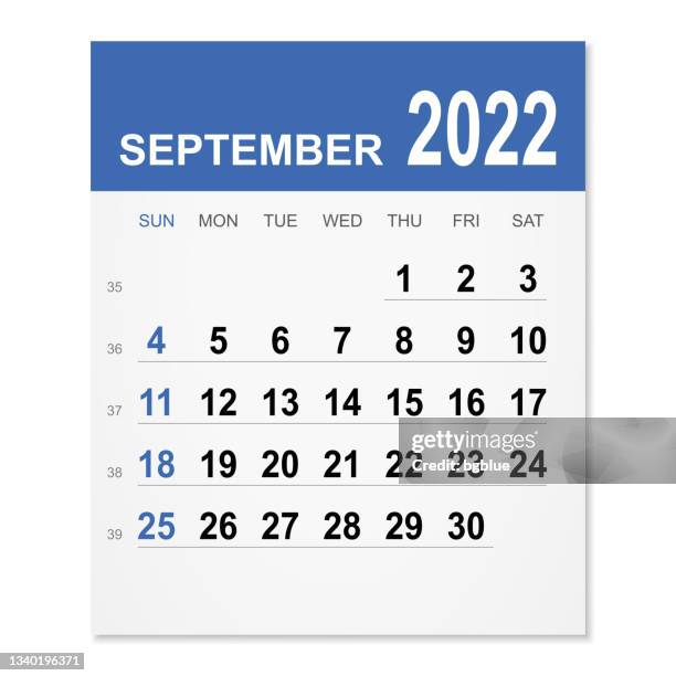 September 2022 Calendar High-Res Vector Graphic - Getty Images