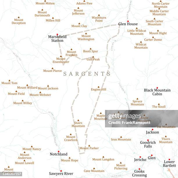 nh coos sargents vector road map - mount washington new hampshire road stock illustrations
