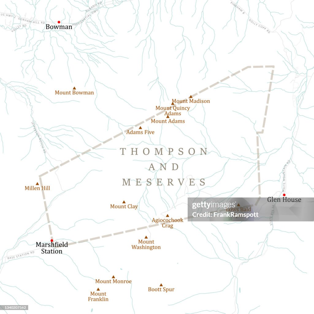 NH Coos Thompson And Meserves Vector Road Map