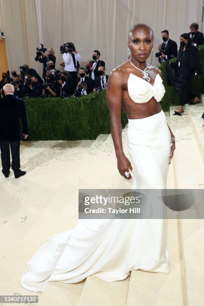 Cynthia Erivo attends the 2021 Met Gala benefit "In America: A Lexicon of Fashion" at Metropolitan Museum of Art on September 13, 2021 in New York...