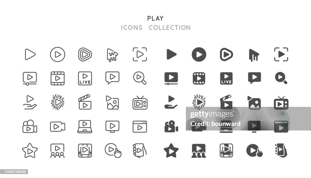 Icone line & Flat Play