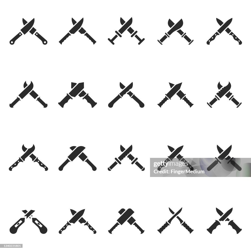 Knife vector icon set