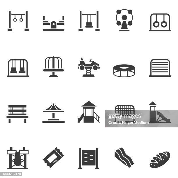 playground vector set - monkey bars stock illustrations