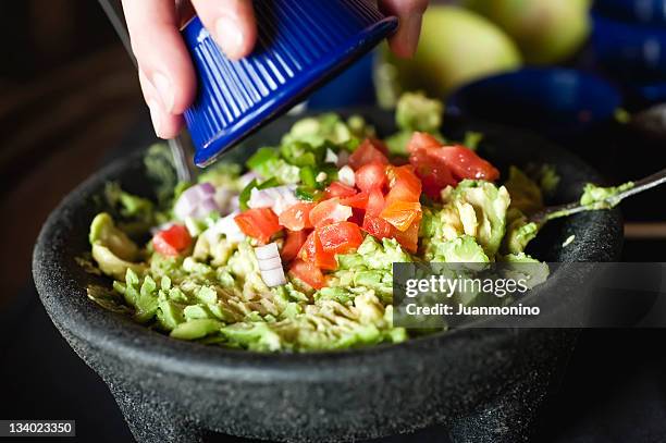 making guacamole - guacamole stock pictures, royalty-free photos & images