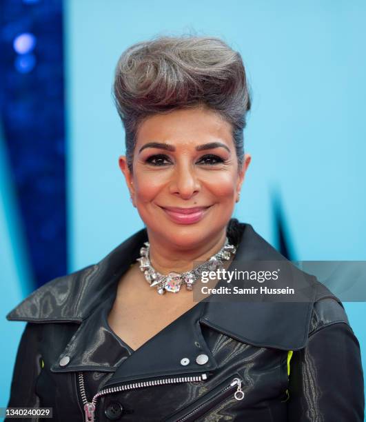 Shobna Gulati attends the "Everybody's Talking About Jamie" World Premiere at The Royal Festival Hall on September 13, 2021 in London, England.