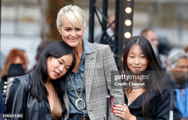 Laeticia Hallyday , widow of late French singer Johnny Hallyday, their daughters Jade and Joy attend the inauguration of the Johnny Hallyday...