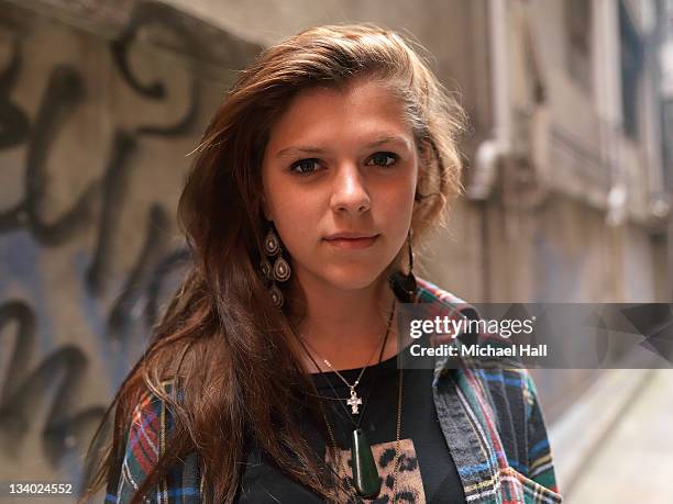 teenage girl in the city - youth culture portrait stock pictures, royalty-free photos & images