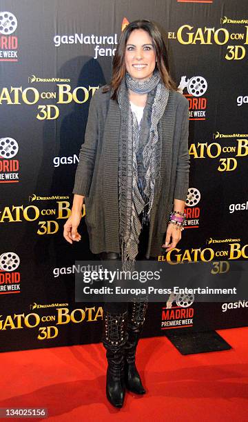 Alicia Senovilla attends 'Puss in Boots' premiere at Kinepolis Cinema on November 23, 2011 in Madrid, Spain.