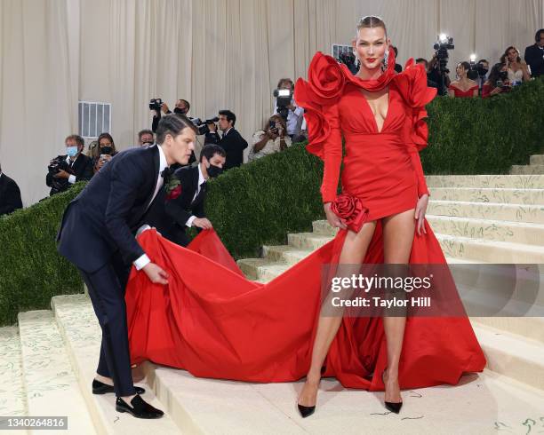 Wes Gordon and Karlie Kloss attend the 2021 Met Gala benefit "In America: A Lexicon of Fashion" at Metropolitan Museum of Art on September 13, 2021...