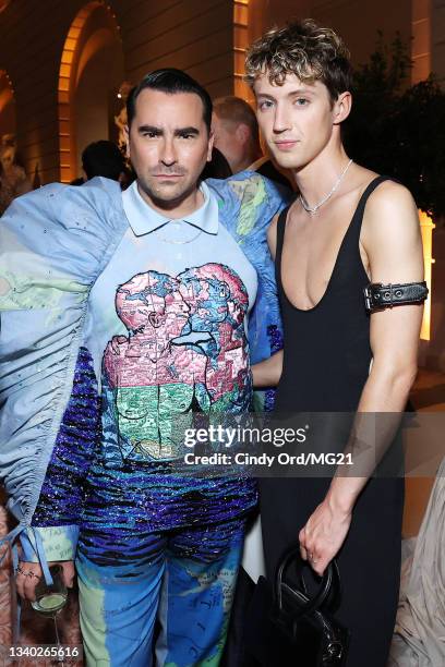 Daniel Levy and Troye Sivan attend the The 2021 Met Gala Celebrating In America: A Lexicon Of Fashion at Metropolitan Museum of Art on September 13,...