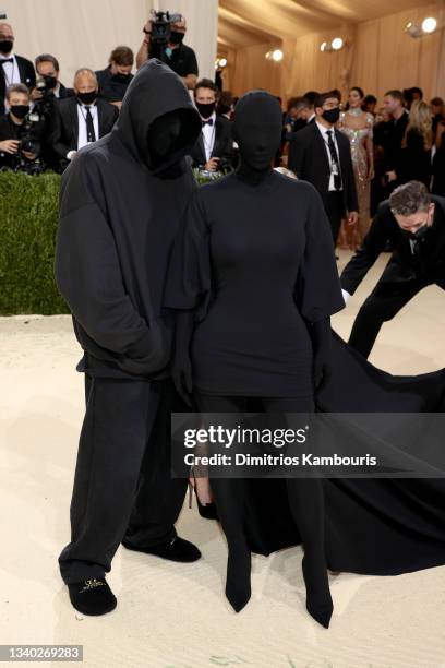 Kim Kardashian West and Demna Gvasalia attend The 2021 Met Gala Celebrating In America: A Lexicon Of Fashion at Metropolitan Museum of Art on...