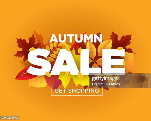 autumn sale - reduction stock illustrations