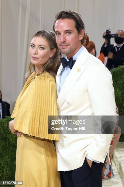 Maria Sharapova and Alexander Gilkes attend the 2021 Met Gala benefit "In America: A Lexicon of Fashion" at Metropolitan Museum of Art on September...