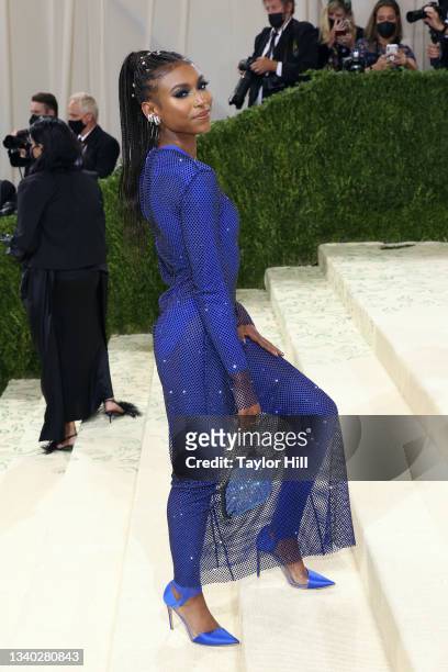 Nia Dennis attends the 2021 Met Gala benefit "In America: A Lexicon of Fashion" at Metropolitan Museum of Art on September 13, 2021 in New York City.
