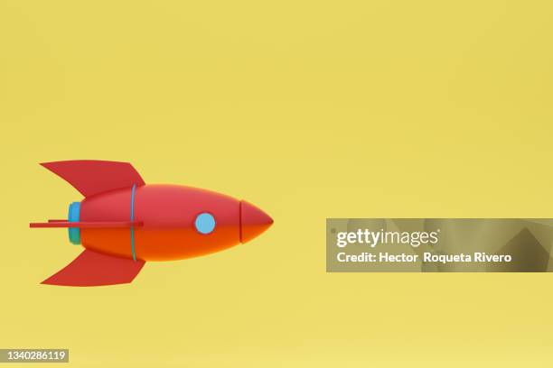 concepts and ideas. rocket 3d isometric concept - 3d rocket stockfoto's en -beelden