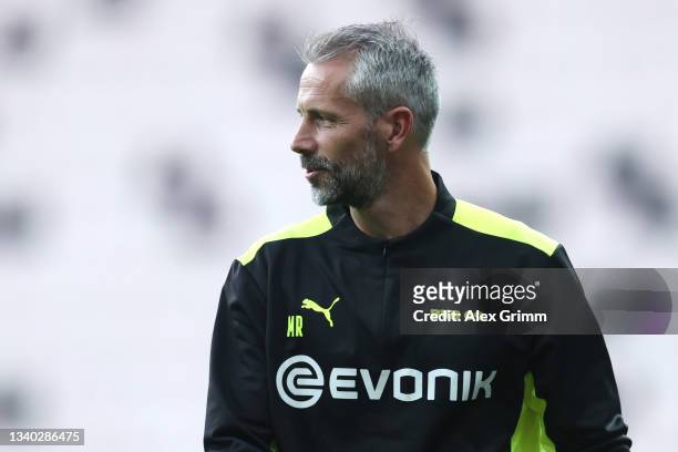 Head coach Marco Rose of Borussia Dortmund looks on during a training session ahead of the UEFA Champions League Group C first match between Besiktas...