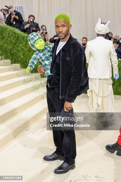 Frank Ocean attends The 2021 Met Gala Celebrating In America: A Lexicon Of Fashion at Metropolitan Museum of Art on September 13, 2021 in New York...