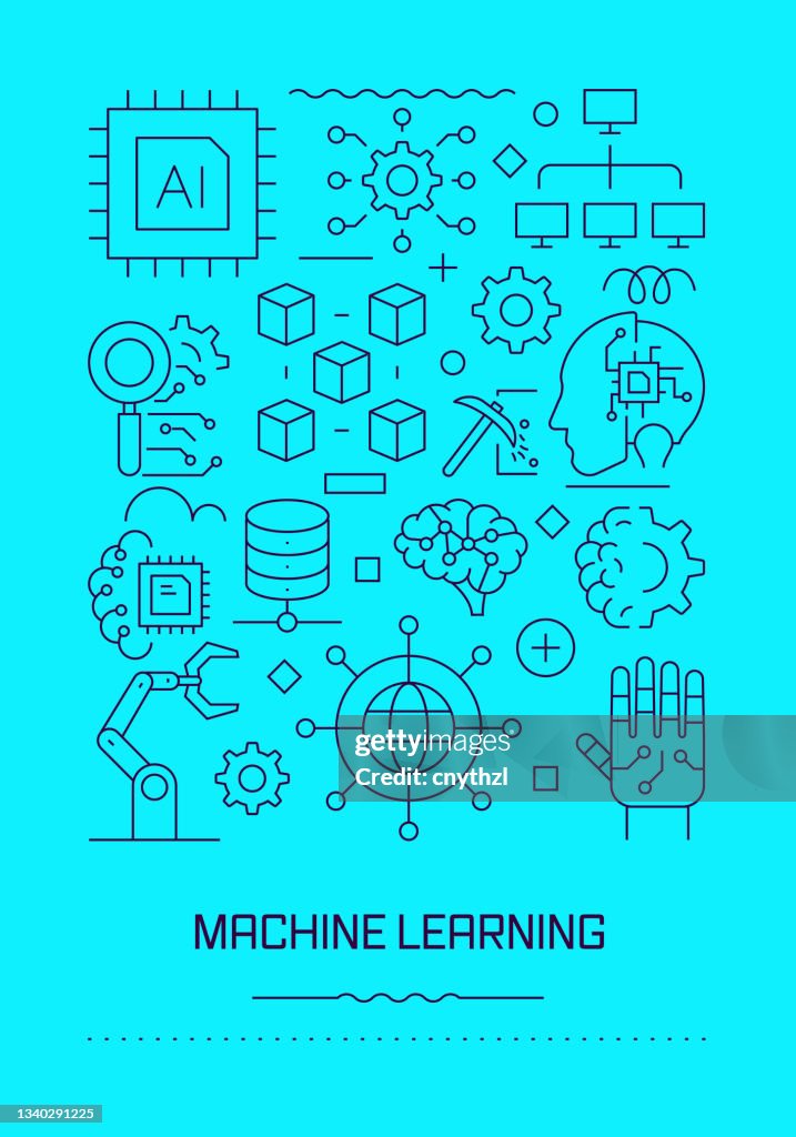 Machine Learning Related Modern Line Design Brochure Poster Flyer ...