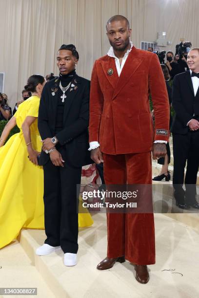Lil Baby and P.J. Tucker attend the 2021 Met Gala benefit "In America: A Lexicon of Fashion" at Metropolitan Museum of Art on September 13, 2021 in...