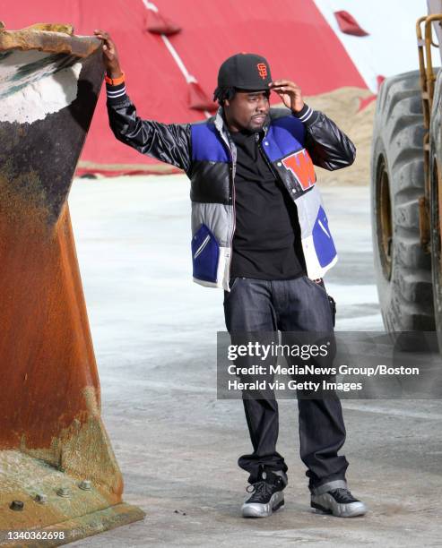 Rapper Wale appears on the set of a video at the Eastern Salt Company in Chelsea, Monday, May 04, 2009. Staff photo by Angela Rowlings.