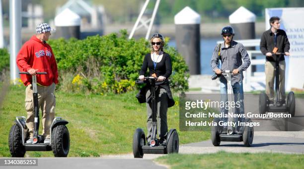 Bill Bertrand of Boston Gliders guides a group including Boston Herald reporter Jessica Heslam on a Segway tour of Boston's waterfront on Friday, May...