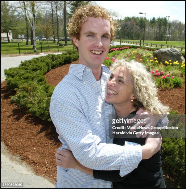 MOTHERSDAYMerrimac College goalie Joe Exeter and his mother Donna for a Mother's Day sports story by Karen G.