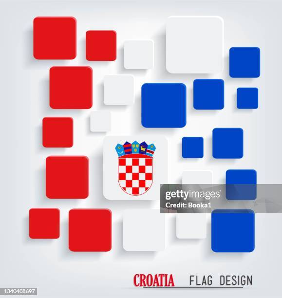 stockillustraties, clipart, cartoons en iconen met croatia flag design - croatia