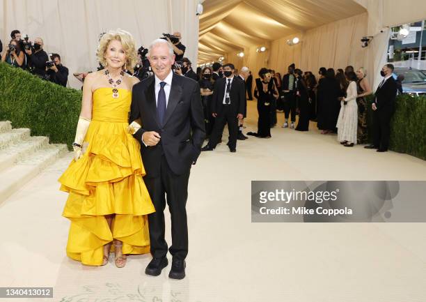 Christine Schwarzmann and Stephen Allen Schwarzman attend The 2021 Met Gala Celebrating In America: A Lexicon Of Fashion at Metropolitan Museum of...
