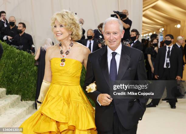 Christine Schwarzmann and Stephen Allen Schwarzman attend The 2021 Met Gala Celebrating In America: A Lexicon Of Fashion at Metropolitan Museum of...