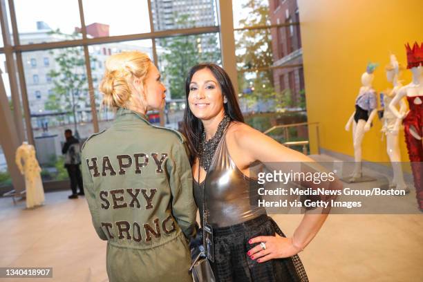 Ashley Bernon, left, and Jill Scolnick attend the MassArt Fashion Show Party held at MassArt on Saturday, May 20, 2017. Staff photo by Nicolaus...