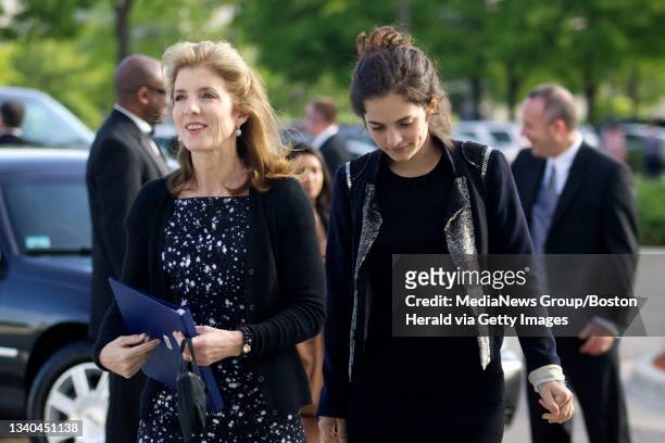 Caroline Kennedy and daughter Rose Kennedy Schlossberg arrive at the Kennedy Library Foundation Dinner on May 23, 2010. Herald Photo by KELVIN MA....