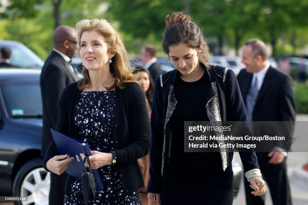 Caroline Kennedy and daughter Rose Kennedy Schlossberg arrive at the