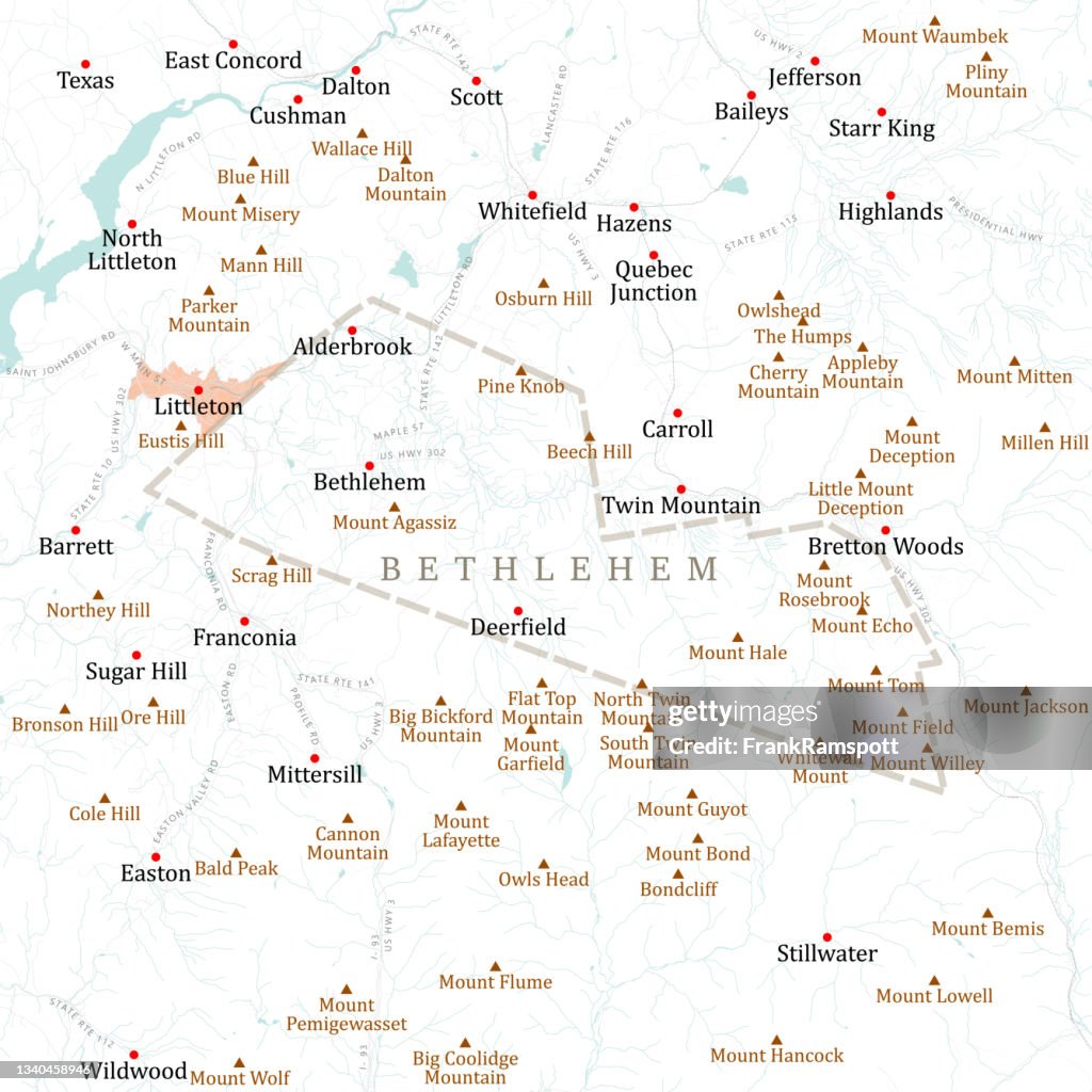 NH Grafton Bethlehem Vector Road Map