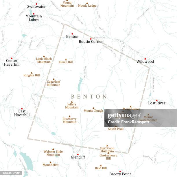 nh grafton benton vector road map - wildwood stock illustrations