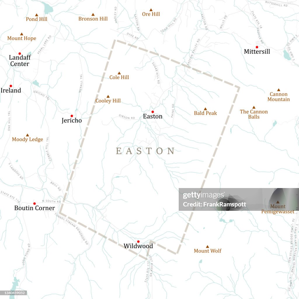 NH Grafton Easton Vector Road Map