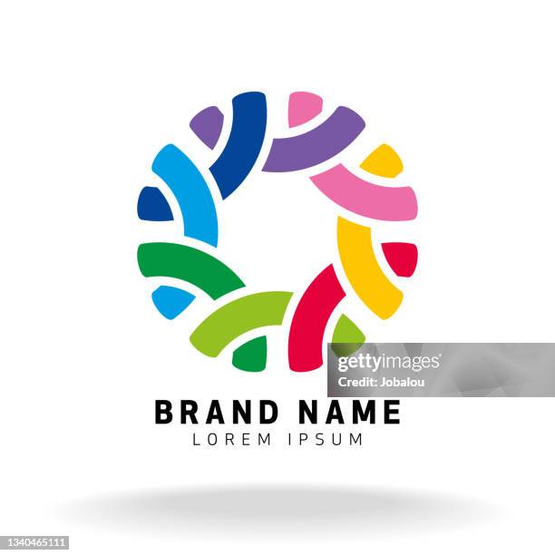 abstract symbol of friendship bonds - bonding logo stock illustrations