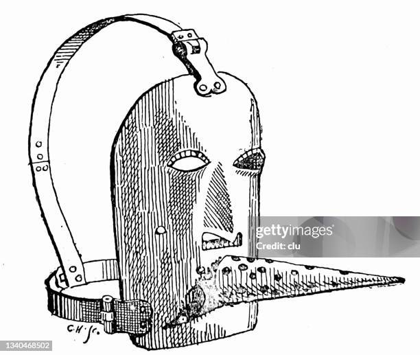 illustrations, cliparts, dessins animés et icônes de muselière pour les femmes, utilisée à l’époque médiévale pour discipliner les femmes commérages - medieval torture devices