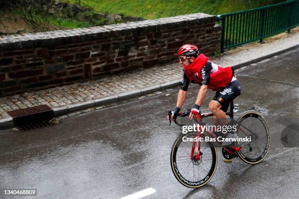 Jasper De Buyst of Belgium and Team Lotto Soudal competes in the rain during the 81st Skoda-Tour De Luxembourg 2021, Stage 2 a 186,1km stage from...