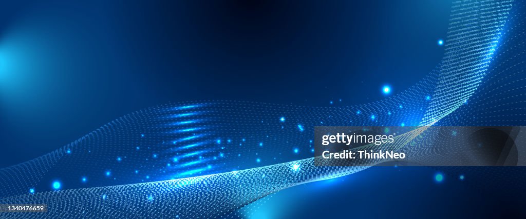 Abstract Blue Particle Ripple Vector Design High-Res Vector Graphic ...