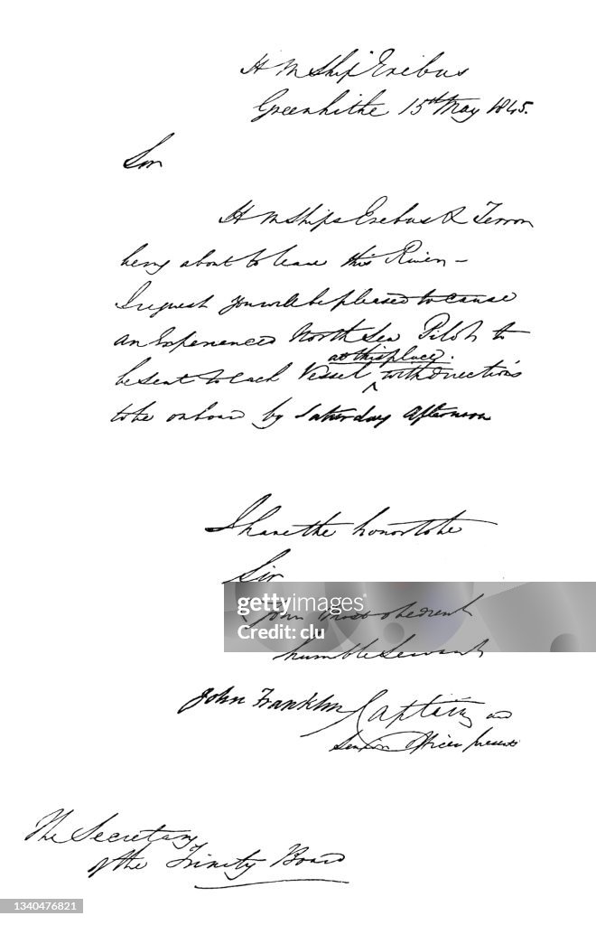 A letter from Sir John Franklin