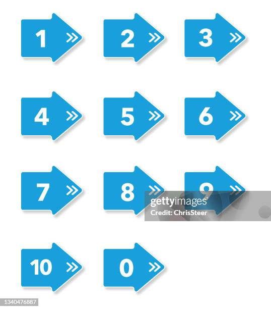 number icon set - bullet points stock illustrations