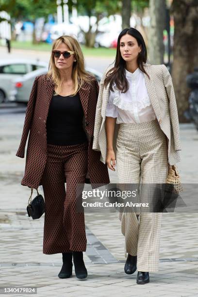 Liz Foy and Sassa de Osma attend the Jorge Vazquez fashion show during Mercedes Benz Fashion Week Madrid September 2021 at Mandarin Ritz Hotel on...